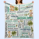 Personalized Woodland Blanket with Name - for Kids Boys Girls Toddler Baby Shower Birthday